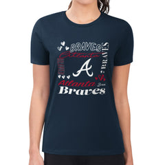 Atlanta Braves G-III 4Her by Carl Banks Women's Super-Slim Fit Lightweight Collage Team Graphic Crew Neck T-Shirt for sale