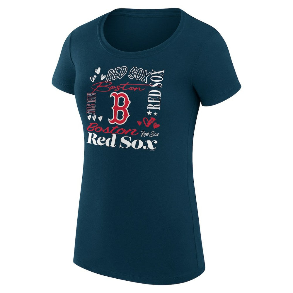 Boston Red Sox G-III 4Her by Carl Banks Women's Super-Slim Fit Lightweight Collage Team Graphic Crew Neck T-Shirt Online
