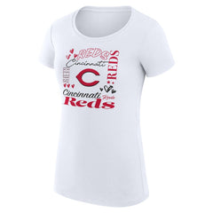 Cincinnati Reds G-III 4Her by Carl Banks Women's Super-Slim Fit Lightweight Collage Team Graphic Crew Neck T-Shirt Sale
