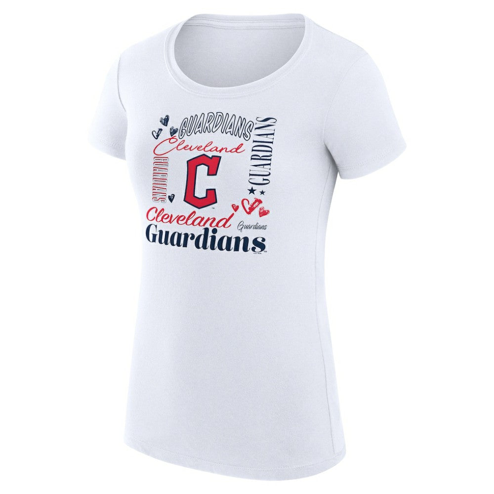 Cleveland Guardians G-III 4Her by Carl Banks Women's Super-Slim Fit Lightweight Collage Team Graphic Crew Neck T-Shirt Lifestyle