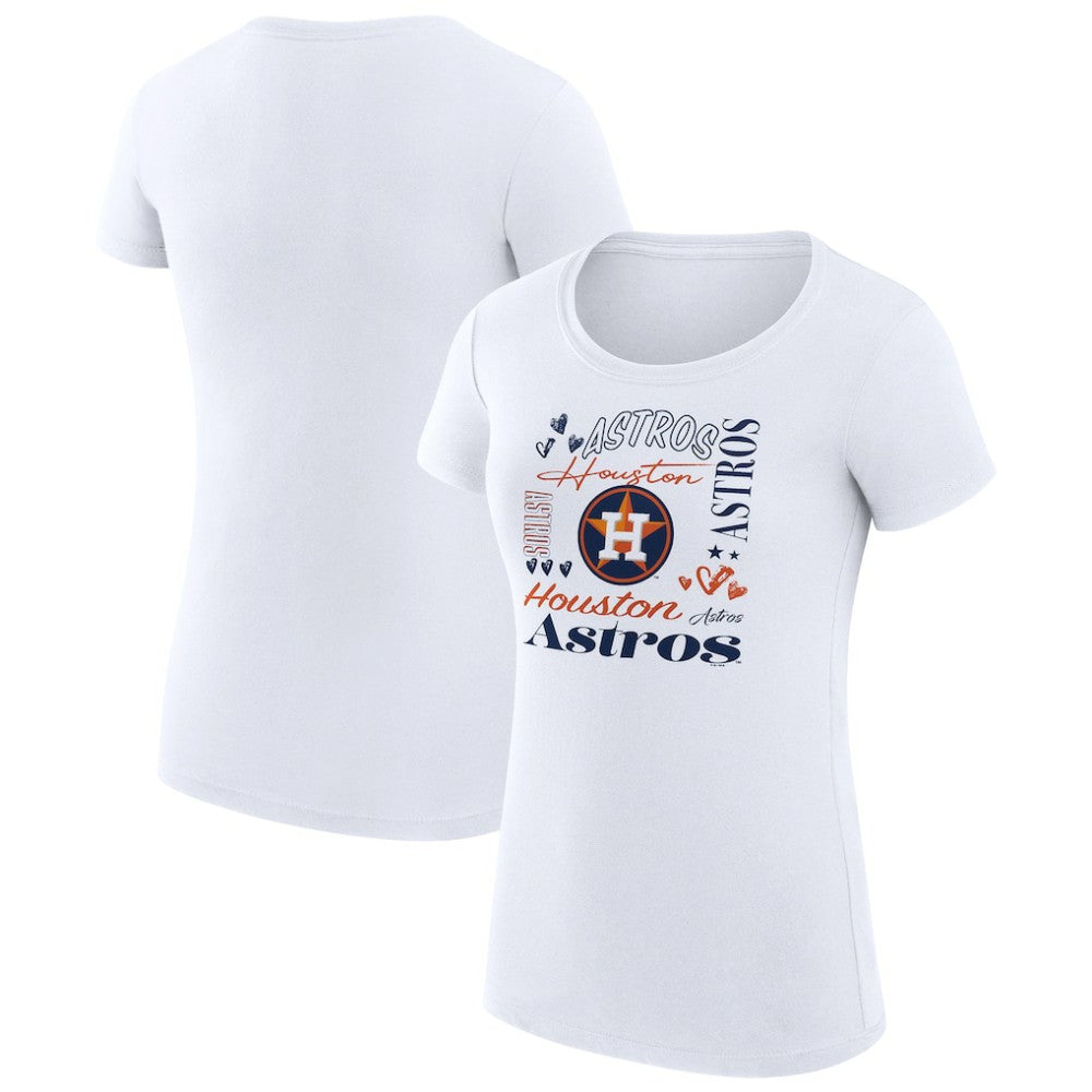 Houston Astros G-III 4Her by Carl Banks Women's Super-Slim Fit Lightweight Collage Team Graphic Crew Neck T-Shirt for sale