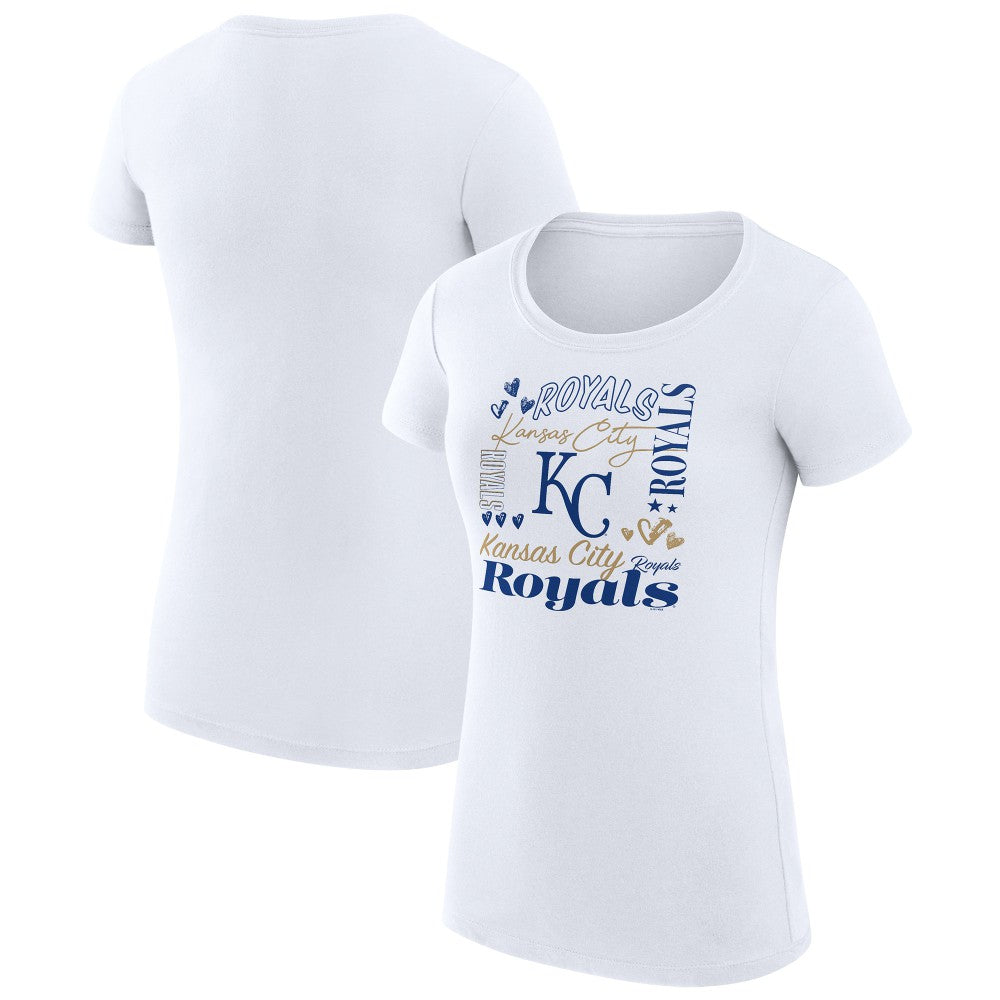 Kansas City Royals G-III 4Her by Carl Banks Women's Super-Slim Fit Lightweight Collage Team Graphic Crew Neck T-Shirt for sale