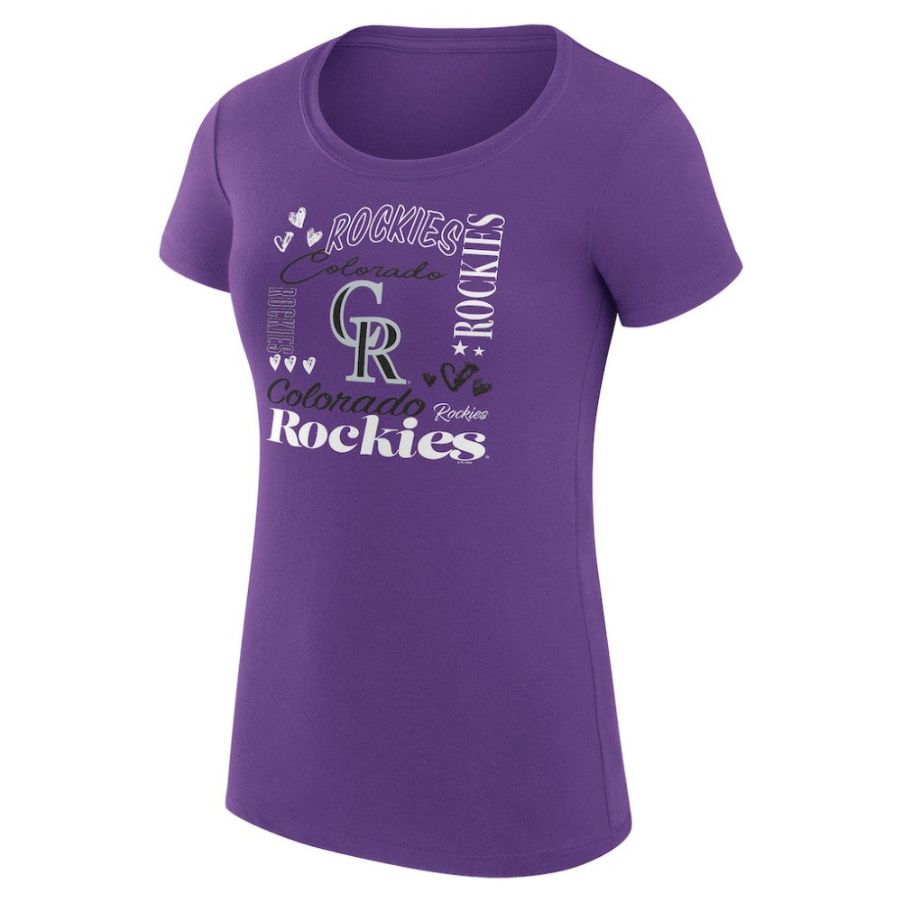 Colorado Rockies G-III 4Her by Carl Banks Women's Super-Slim Fit Lightweight Collage Team Graphic Crew Neck T-Shirt Online