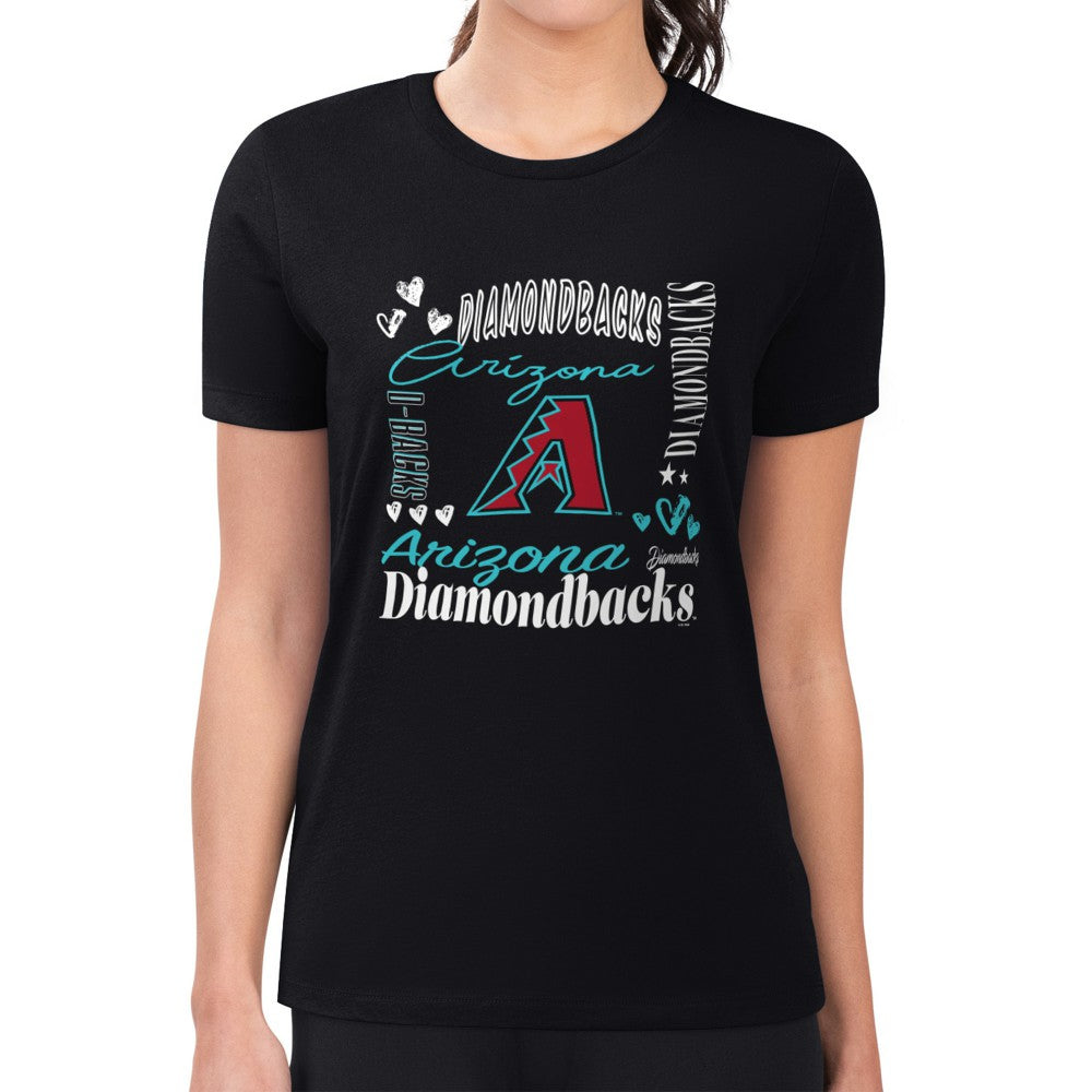 Arizona Diamondbacks G-III 4Her by Carl Banks Women's Super-Slim Fit Lightweight Collage Team Graphic Crew Neck T-Shirt Online
