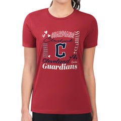 Cleveland Guardians G-III 4Her by Carl Banks Women's Super-Slim Fit Lightweight Collage Team Graphic Crew Neck T-Shirt discount