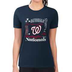 Washington Nationals G-III 4Her by Carl Banks Women's Super-Slim Fit Lightweight Collage Team Graphic Crew Neck T-Shirt Near Me
