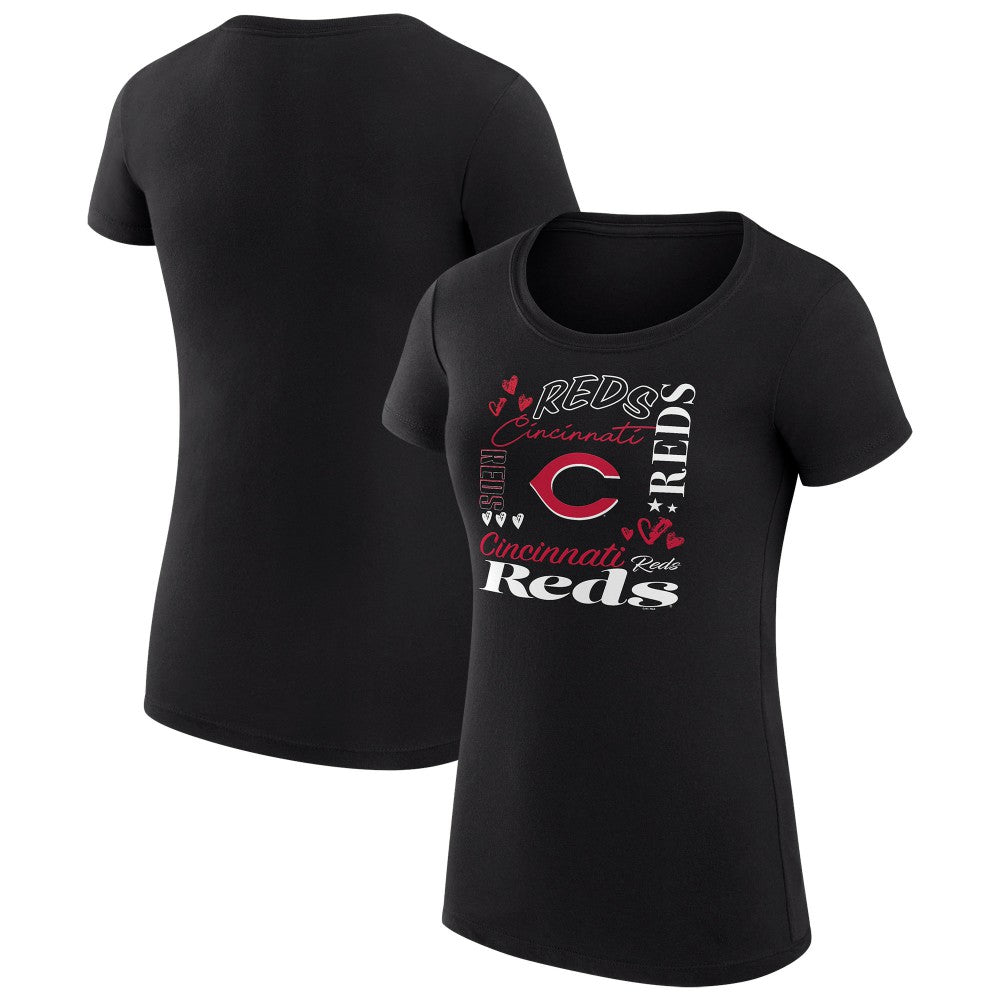 Cincinnati Reds G-III 4Her by Carl Banks Women's Super-Slim Fit Lightweight Collage Team Graphic Crew Neck T-Shirt for sale