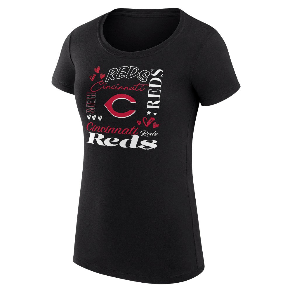 Cincinnati Reds G-III 4Her by Carl Banks Women's Super-Slim Fit Lightweight Collage Team Graphic Crew Neck T-Shirt for sale