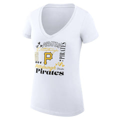 Pittsburgh Pirates G-III 4Her by Carl Banks Women's Super-Slim Fit Lightweight Collage Team Graphic V-Neck T-Shirt for sale