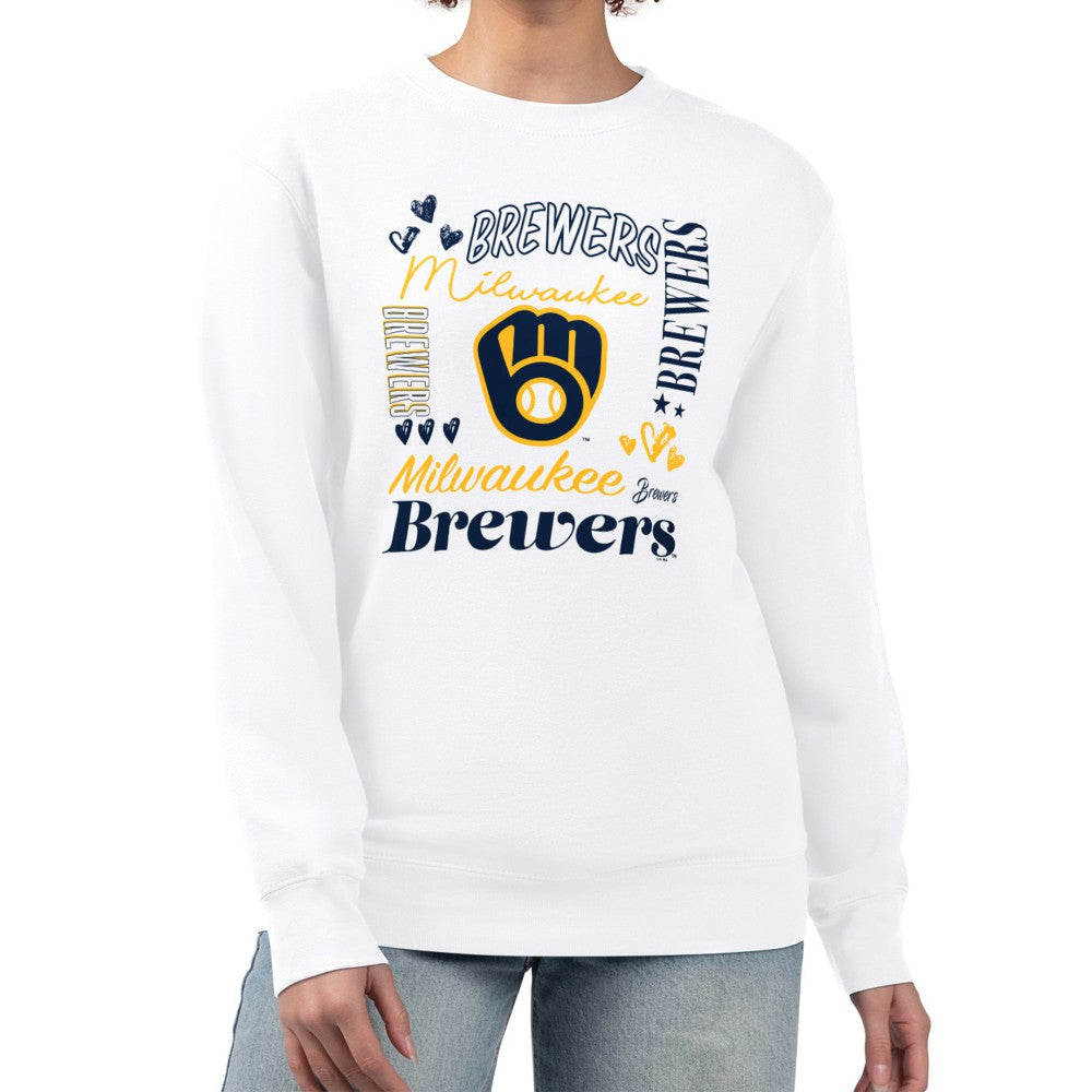 Milwaukee Brewers G-III 4Her by Carl Banks Women's Collage Team Graphic Fleece Pullover Hoodie Sale