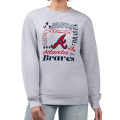 Atlanta Braves G-III 4Her by Carl Banks Women's Collage Team Graphic Fleece Pullover Hoodie On Sale