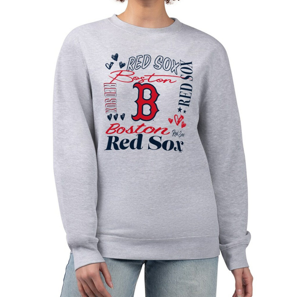 Boston Red Sox G-III 4Her by Carl Banks Women's Collage Team Graphic Fleece Pullover Hoodie On Sale