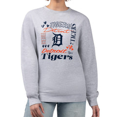 Detroit Tigers G-III 4Her by Carl Banks Women's Collage Team Graphic Fleece Pullover Hoodie On Sale