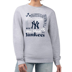 New York Yankees G-III 4Her by Carl Banks Women's Collage Team Graphic Fleece Pullover Hoodie Sale