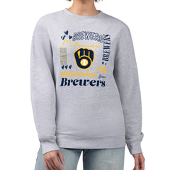 Milwaukee Brewers G-III 4Her by Carl Banks Women's Collage Team Graphic Fleece Pullover Hoodie Sale