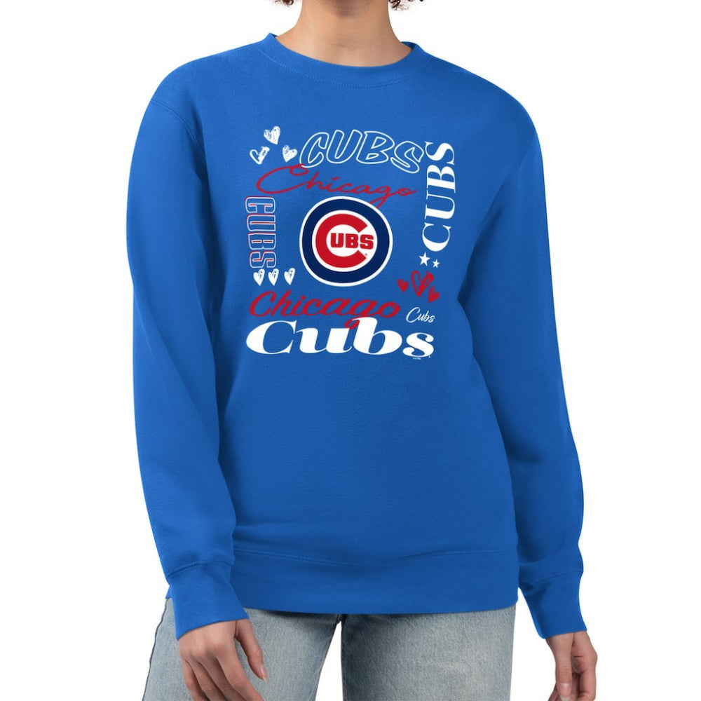 Chicago Cubs G-III 4Her by Carl Banks Women's Collage Team Graphic Fleece Pullover Hoodie for sale