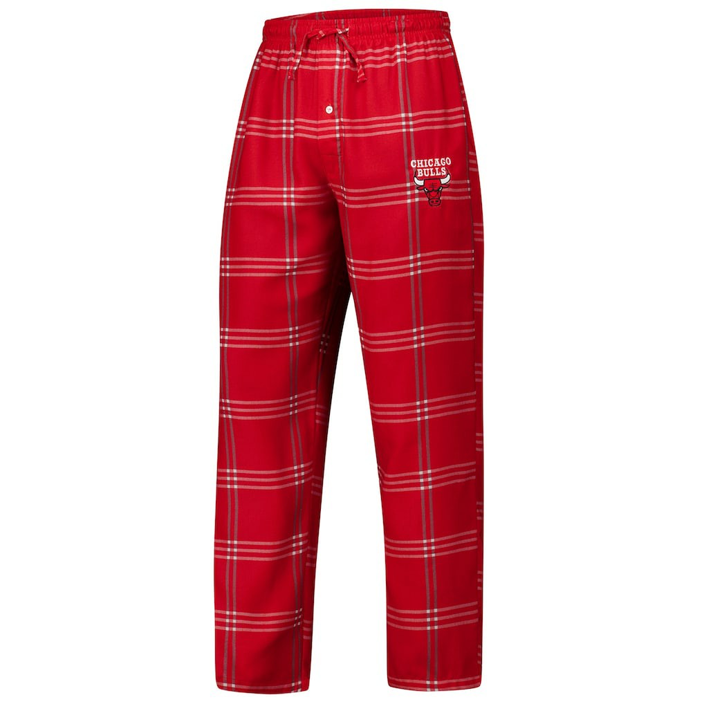 NBA - Chicago Bulls Concepts Sport Petition Long Sleeve Top and Plaid Pant Set - Red