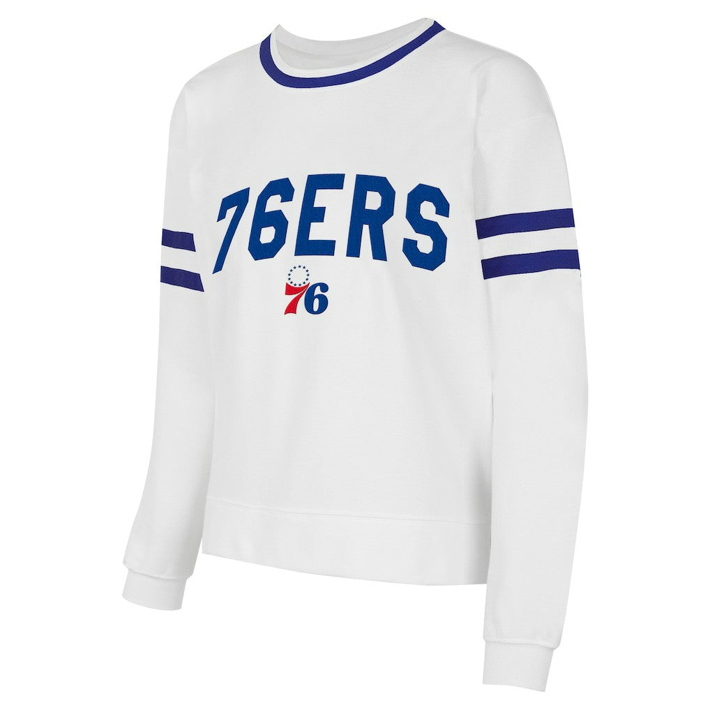 NBA - Philadelphia 76ers Concepts Sport Women's Borough Pullover Sweatshirt - White