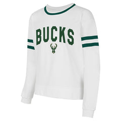 NBA - Milwaukee Bucks Concepts Sport Women's Borough Pullover Sweatshirt - White