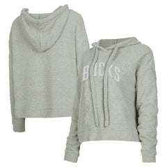 NBA - Milwaukee Bucks Concepts Sport Women's Ventura Comfy Pullover Hoodie - Gray
