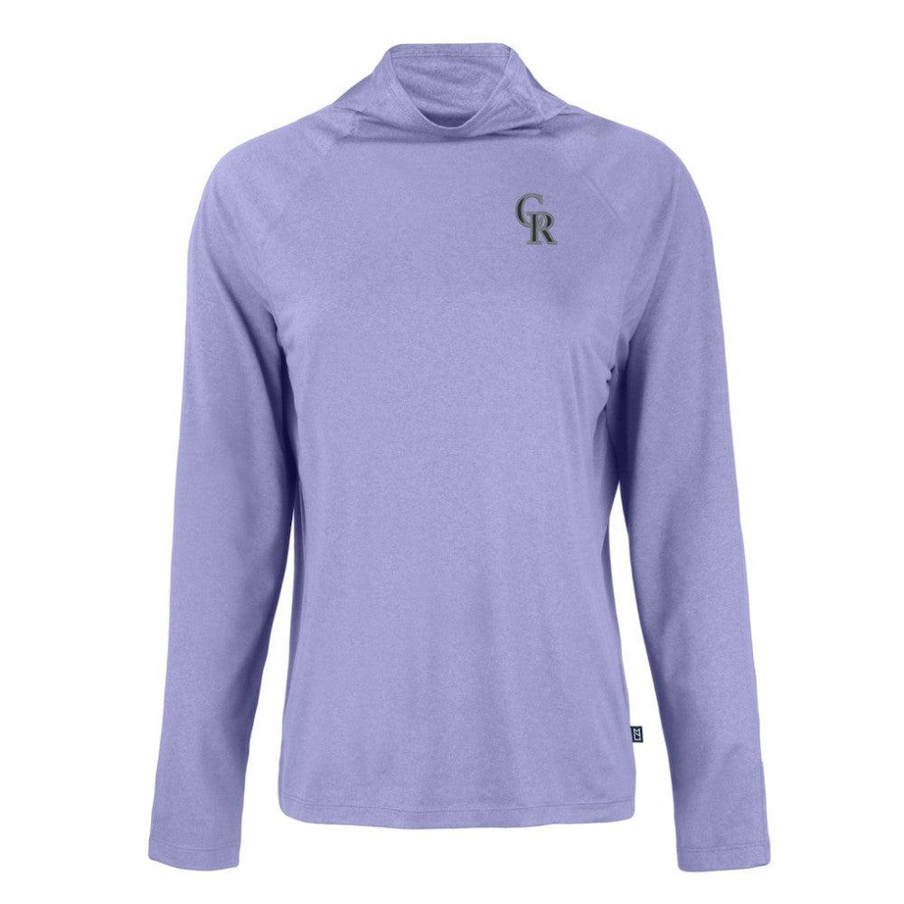 Colorado Rockies Cutter & Buck Women's  Coastline Epic Comfort Eco Recycled Funnel Neck Raglan Pullover Top Sale