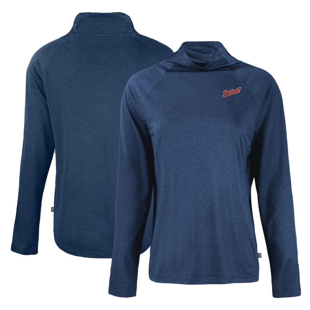 Detroit Tigers Cutter & Buck Women's Cooperstown Collection Coastline Epic Comfort Eco Recycled Funnel Neck Raglan Pullover Top discount