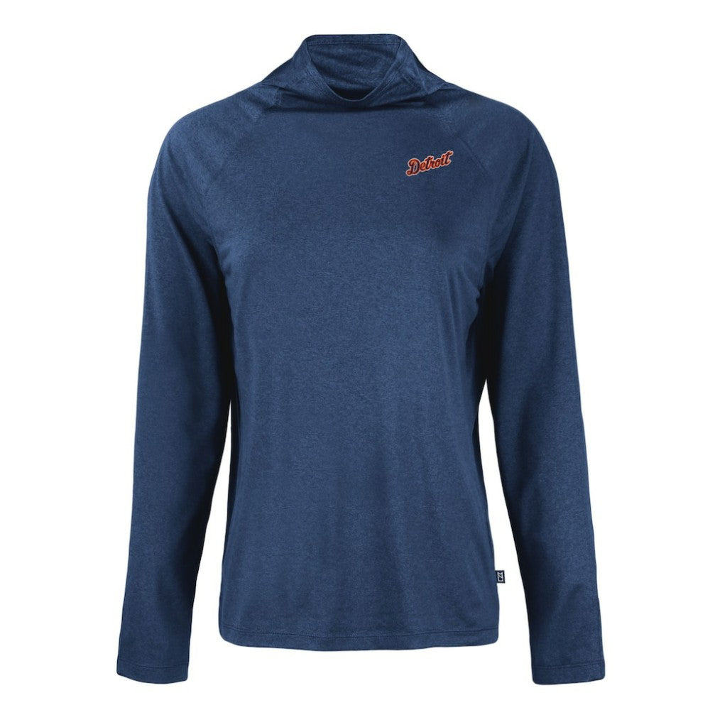 Detroit Tigers Cutter & Buck Women's Cooperstown Collection Coastline Epic Comfort Eco Recycled Funnel Neck Raglan Pullover Top discount