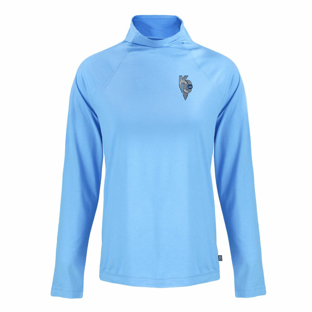 Kansas City Royals Cutter & Buck Women's City Connect Coastline Epic Comfort Eco Recycled Funnel Neck Raglan Pullover Top discount