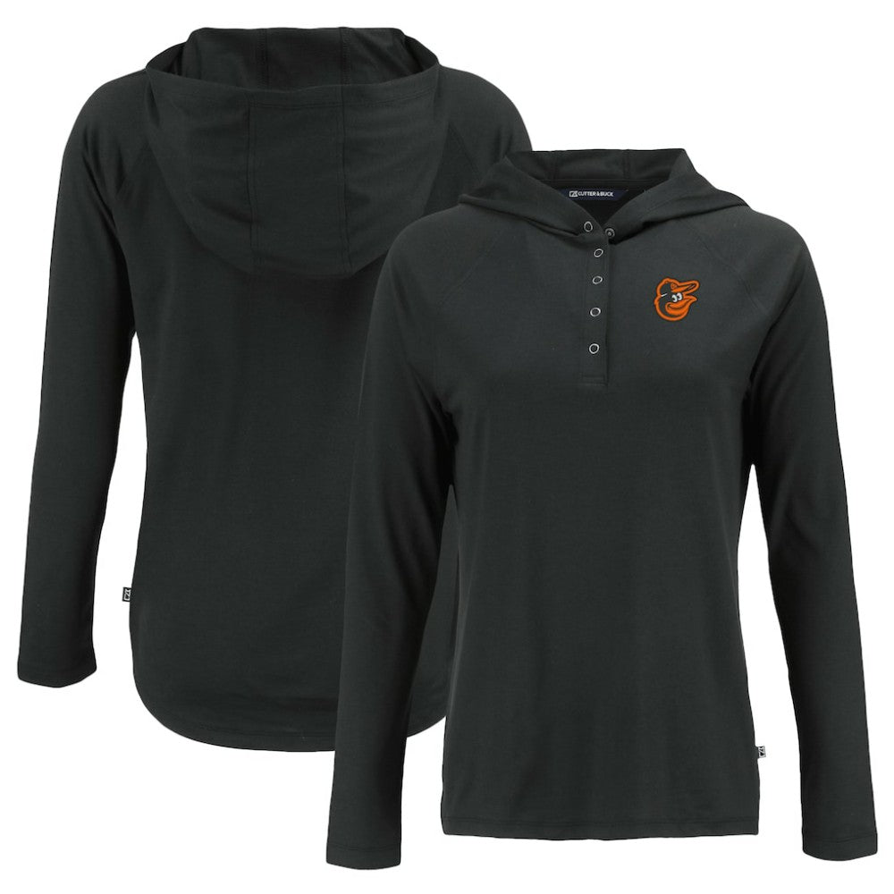 Baltimore Orioles Cutter & Buck Women's  Coastline Epic Comfort Eco Recycled Hoodie Raglan Long Sleeve T-Shirt for sale