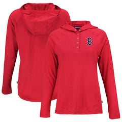 Boston Red Sox Cutter & Buck Women's  Coastline Epic Comfort Eco Recycled Hoodie Raglan Long Sleeve T-Shirt for sale