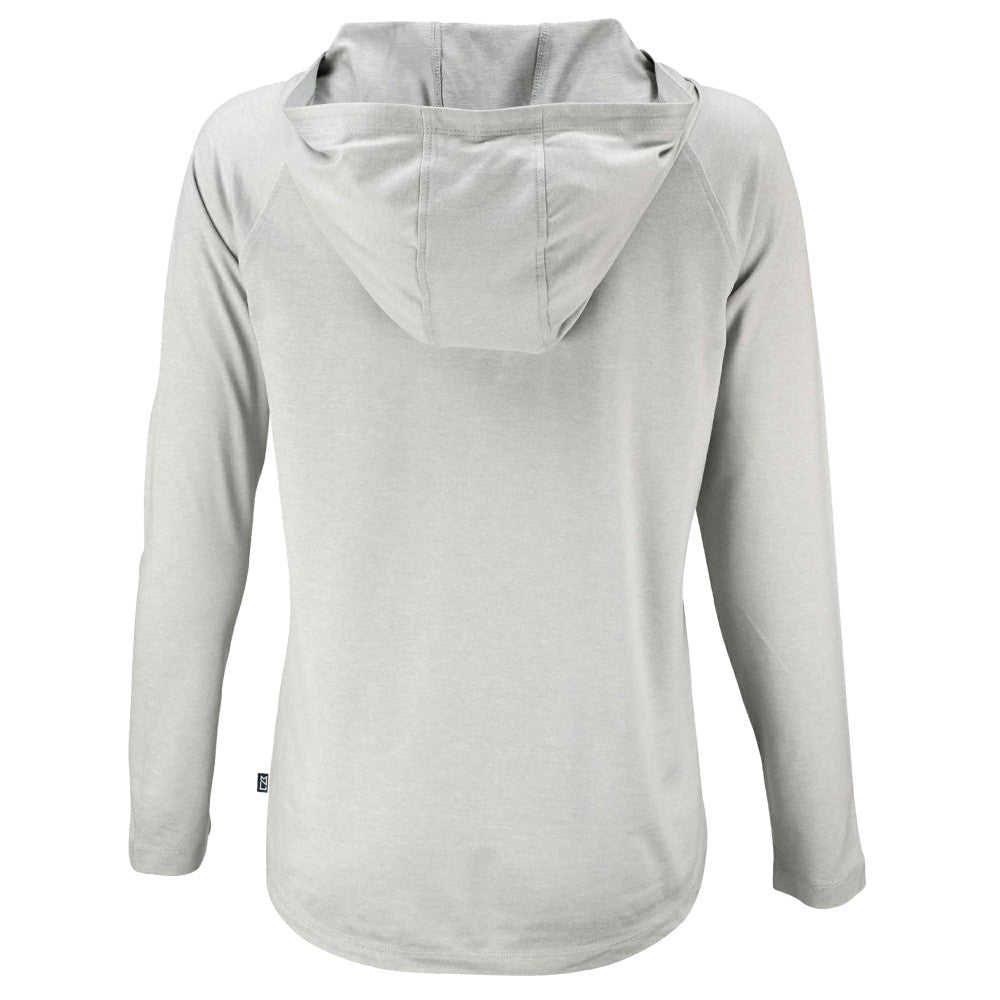 Cincinnati Reds Cutter & Buck Women's Cooperstown Collection Coastline Epic Comfort Eco Recycled Hoodie Raglan Long Sleeve T-Shirt Lifestyle