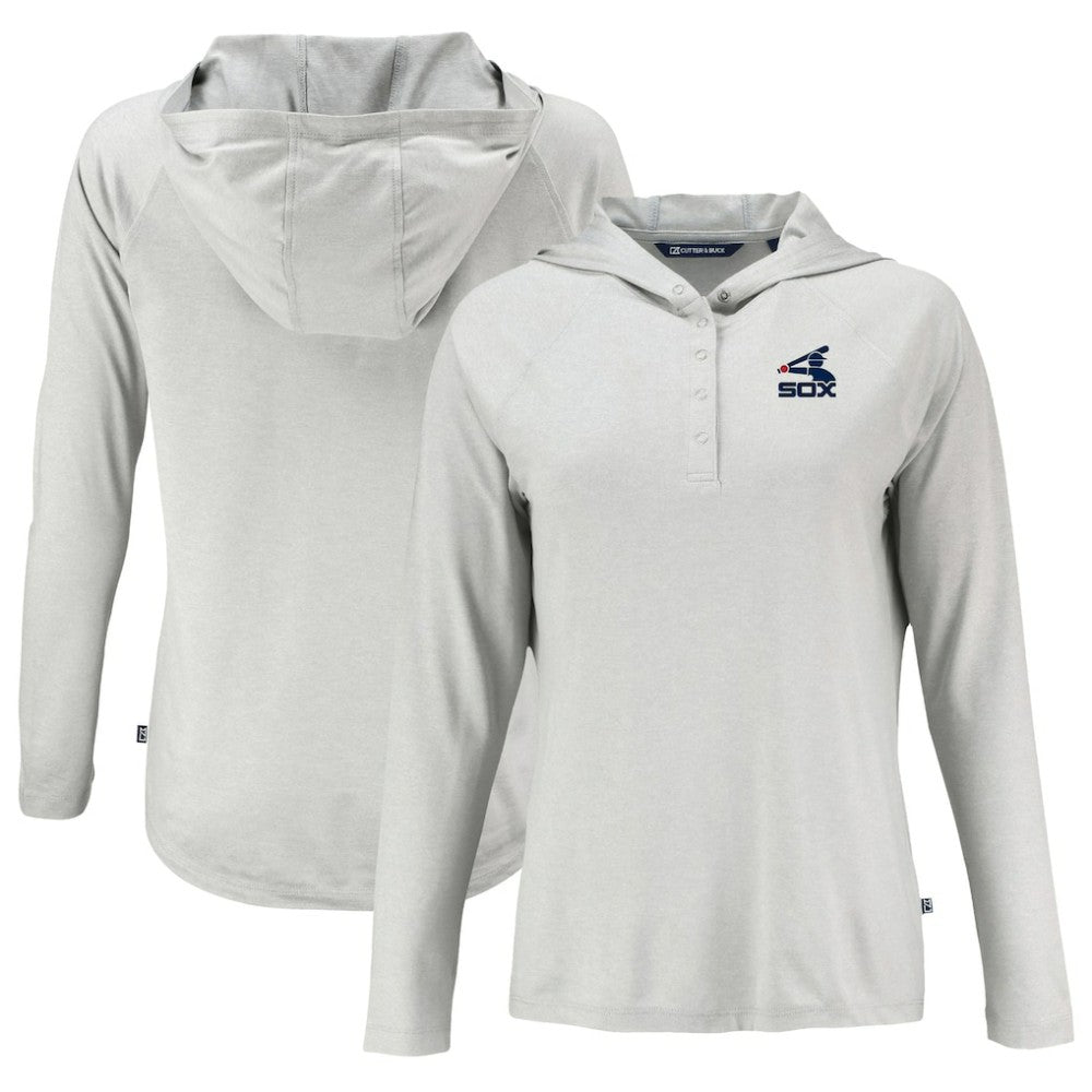 Chicago White Sox Cutter & Buck Women's Cooperstown Collection Coastline Epic Comfort Eco Recycled Hoodie Raglan Long Sleeve T-Shirt for sale