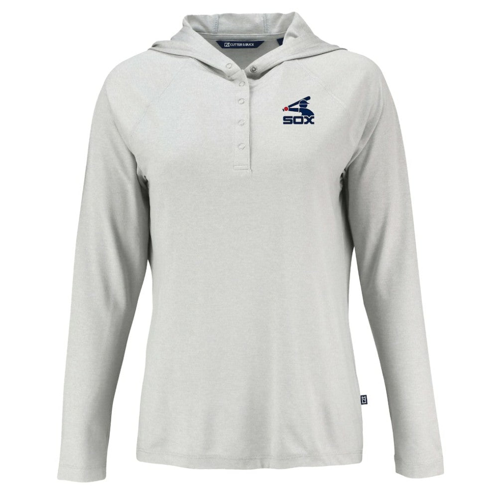 Chicago White Sox Cutter & Buck Women's Cooperstown Collection Coastline Epic Comfort Eco Recycled Hoodie Raglan Long Sleeve T-Shirt for sale