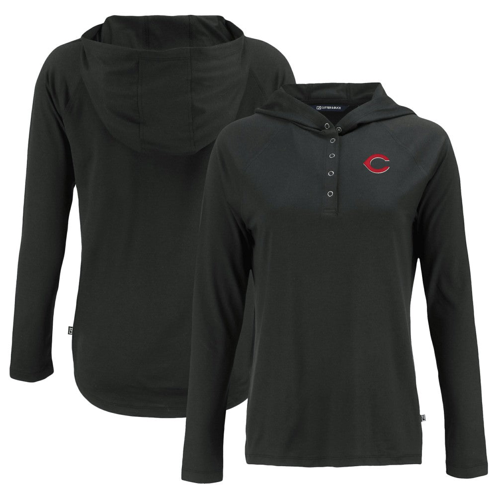 Cincinnati Reds Cutter & Buck Women's  Coastline Epic Comfort Eco Recycled Hoodie Raglan Long Sleeve T-Shirt Near Me