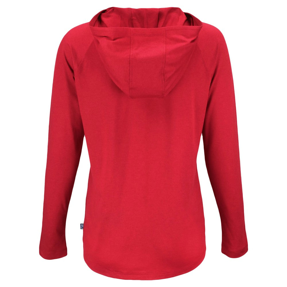 Cincinnati Reds Cutter & Buck Women's Stars And Stripes Coastline Epic Comfort Eco Recycled Hoodie Raglan Long Sleeve T-Shirt for sale