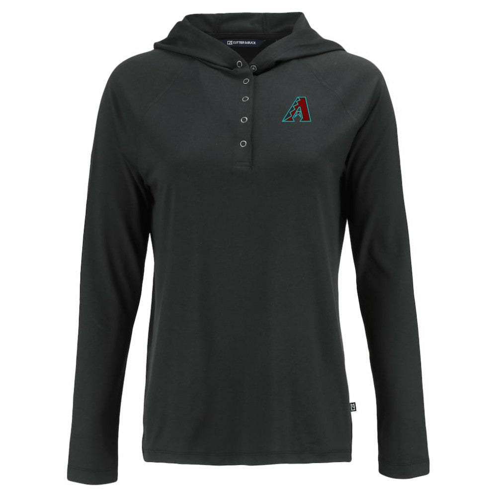 Arizona Diamondbacks Cutter & Buck Women's  Coastline Epic Comfort Eco Recycled Hoodie Raglan Long Sleeve T-Shirt for sale