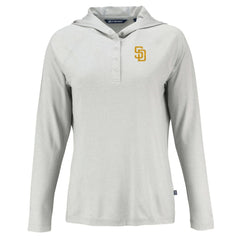 San Diego Padres Cutter & Buck Women's  Coastline Epic Comfort Eco Recycled Hoodie Raglan Long Sleeve T-Shirt Online