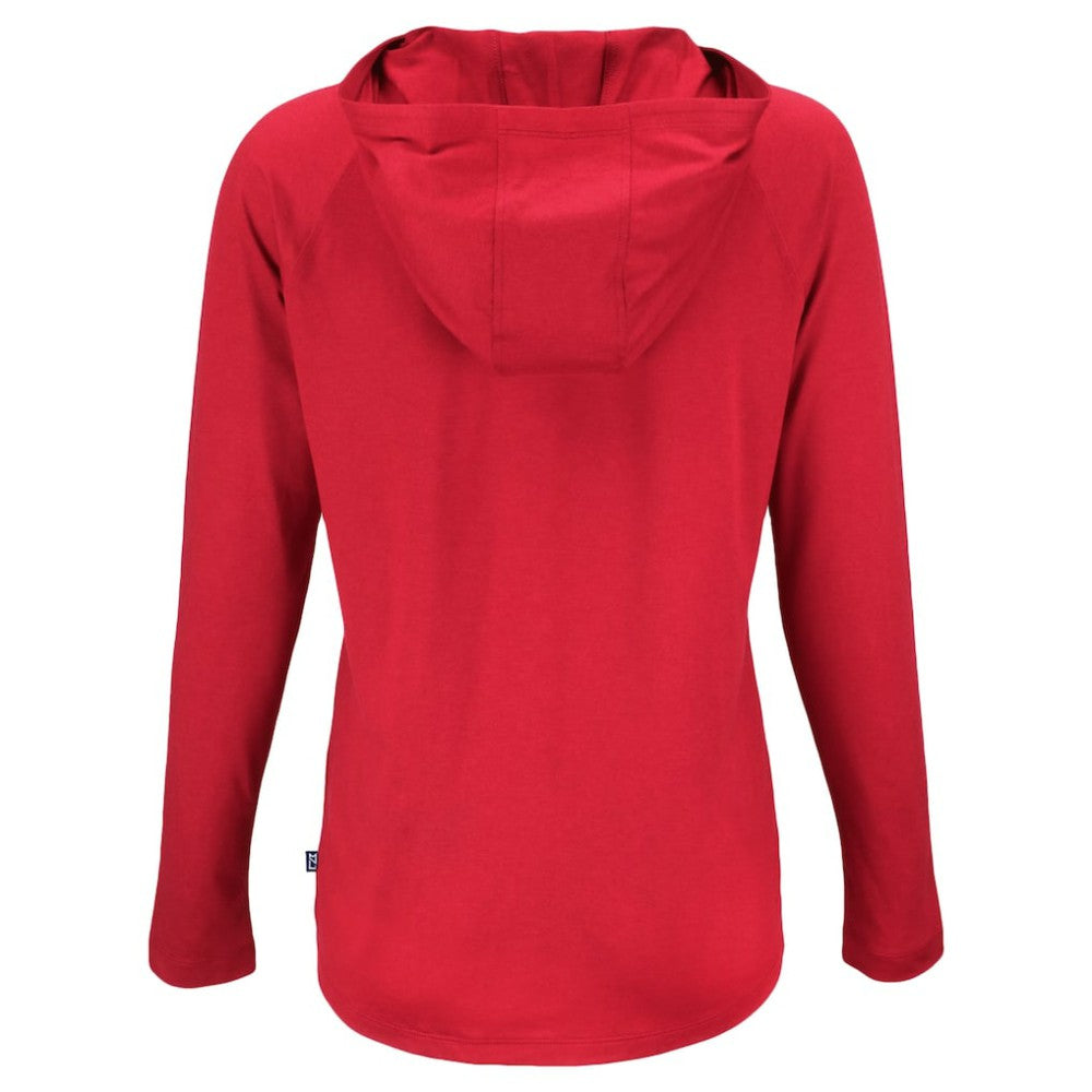 Texas Rangers Cutter & Buck Women's  Coastline Epic Comfort Eco Recycled Hoodie Raglan Long Sleeve T-Shirt On Sale