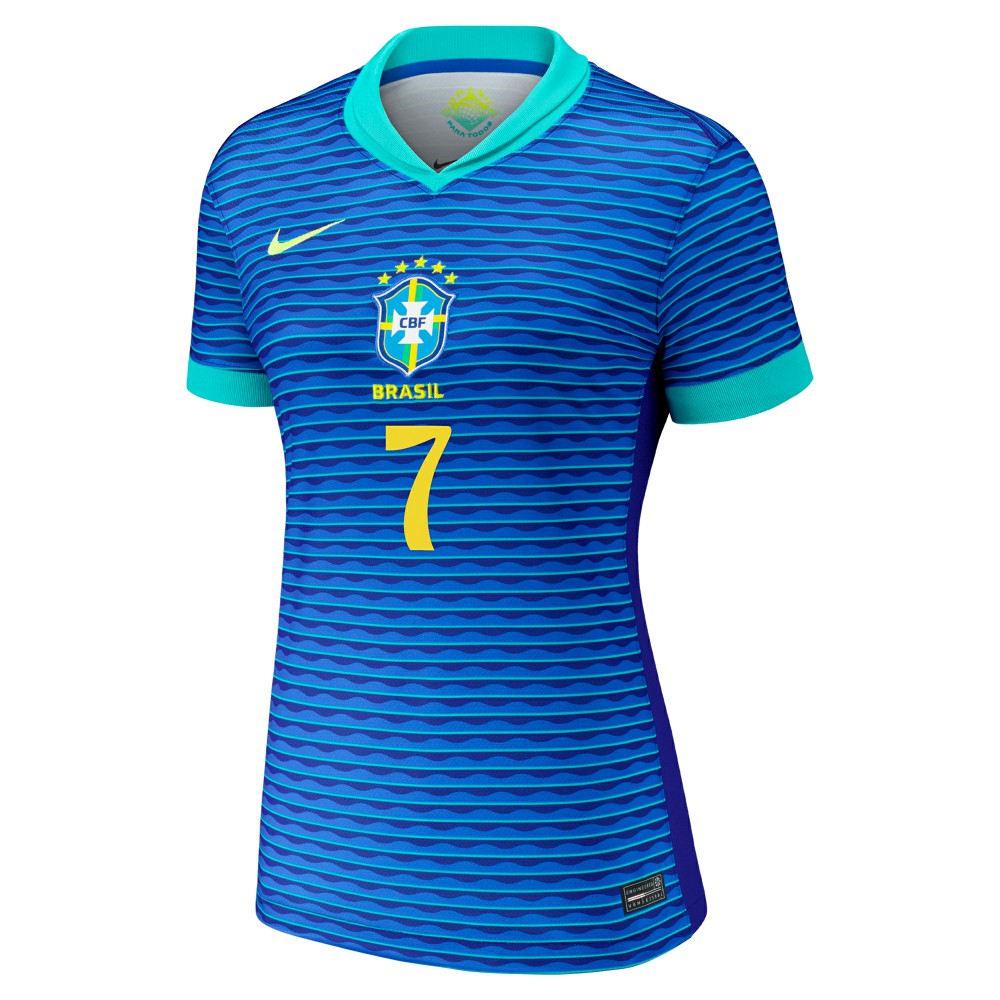 Nike Vini Jr. Brazil National Team Women's 2024 Away Replica Jerseys - Blue