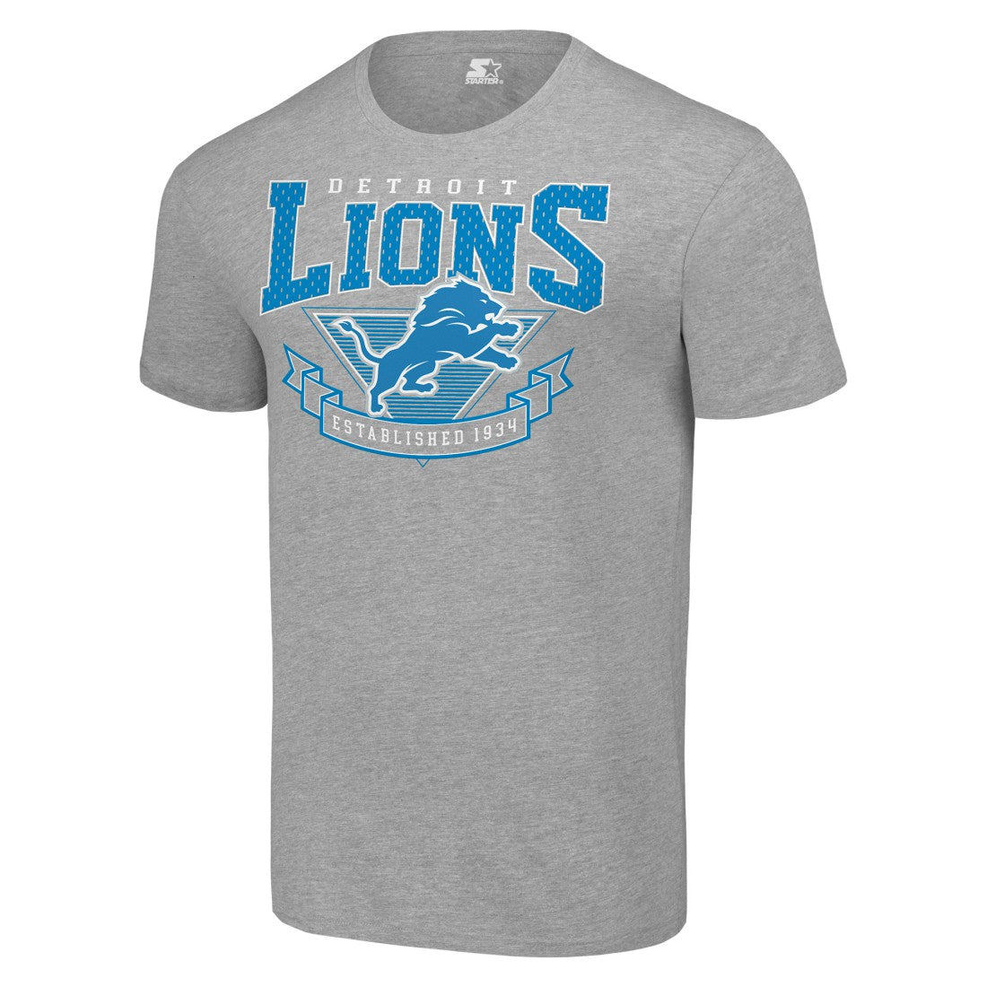Detroit Lions Starter 80s Inspired Team Logo T-Shirt Heather Gray - NFL