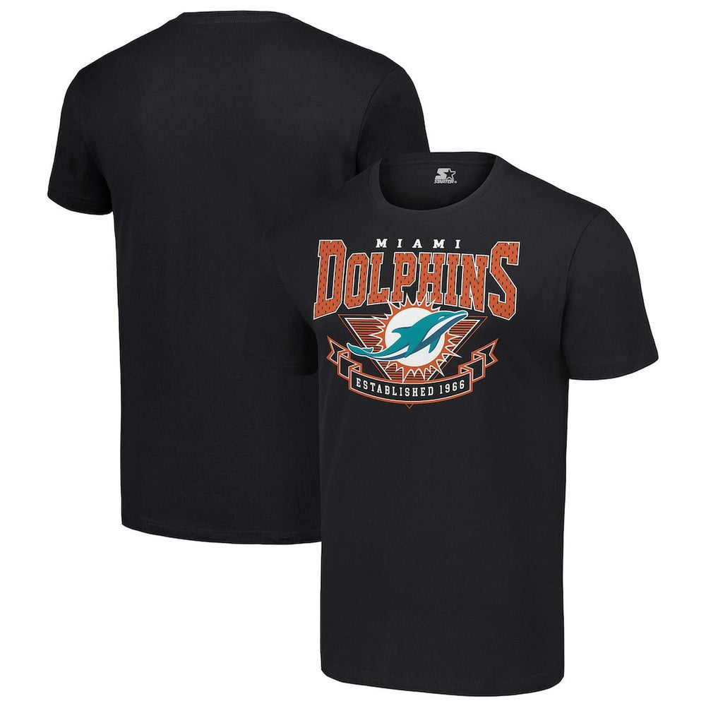Miami Dolphins Starter 80s Inspired Team Logo T-Shirt Black - NFL