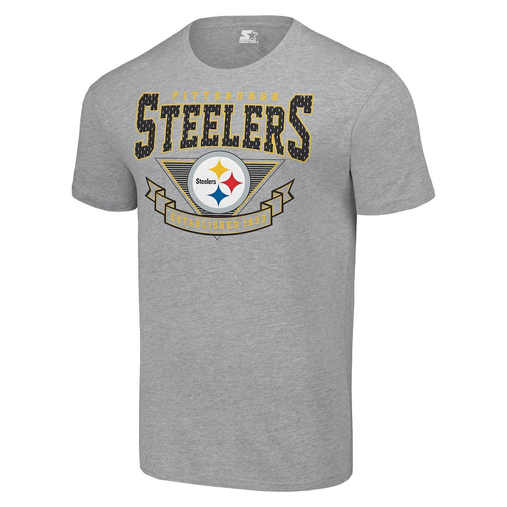 Pittsburgh Steelers Starter 80s Inspired Team Logo T-Shirt Heather Gray - NFL
