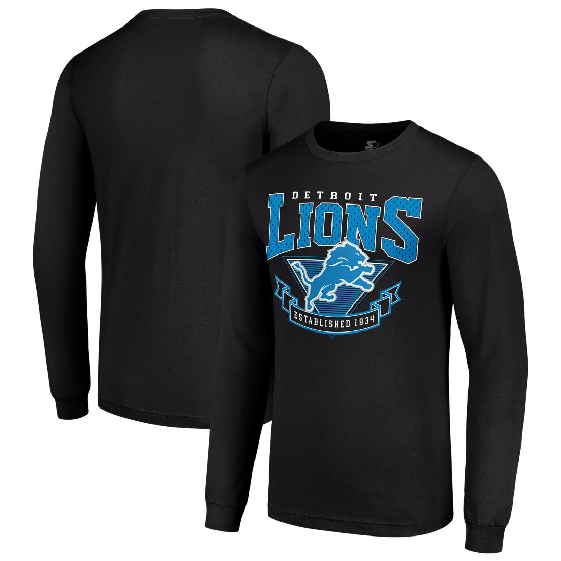 Detroit Lions Starter '80s Inspired Team Logo Long Sleeve T-Shirt Black - NFL