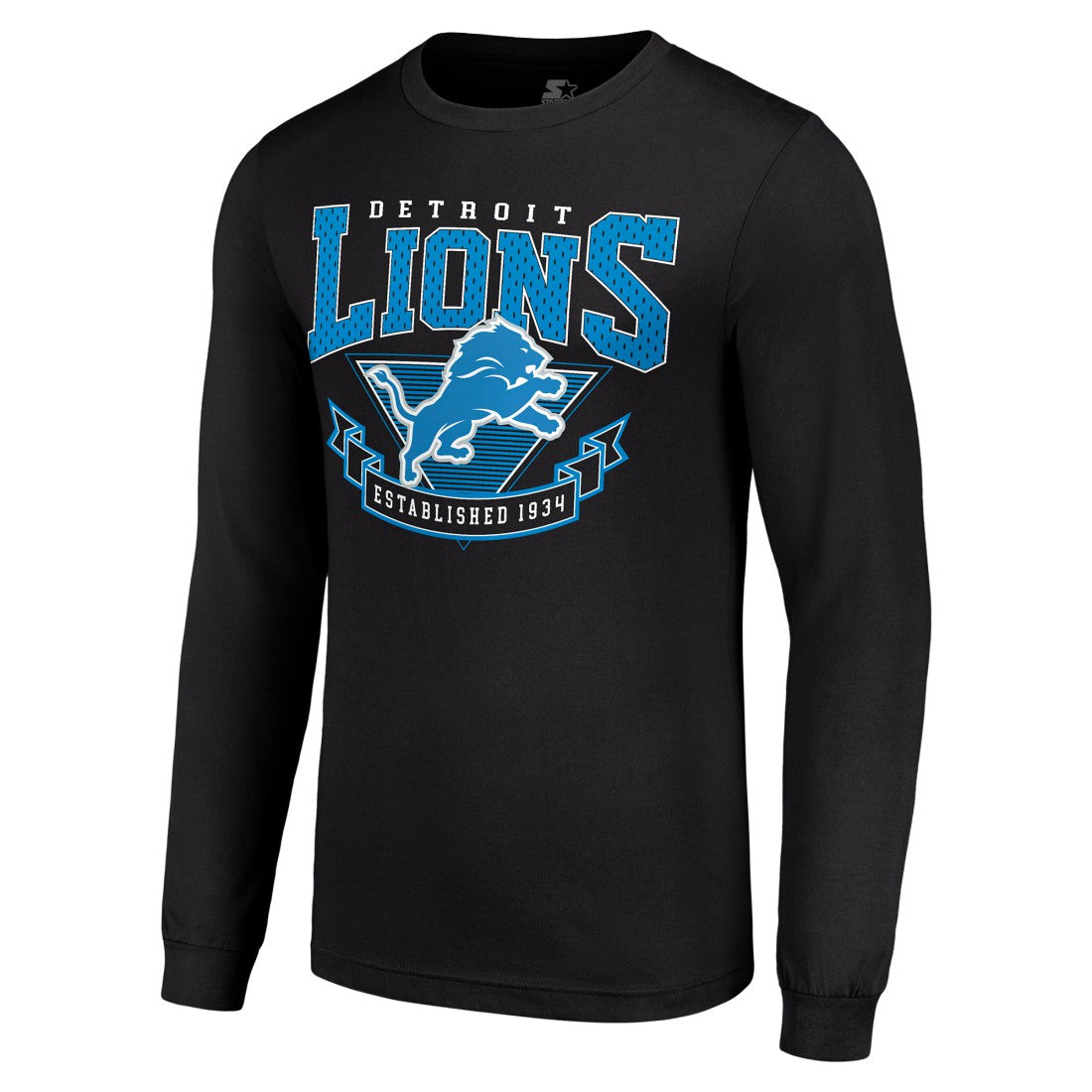 Detroit Lions Starter '80s Inspired Team Logo Long Sleeve T-Shirt Black - NFL