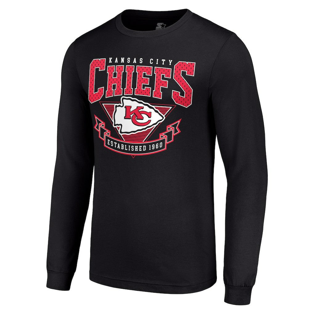 Kansas City Chiefs Starter '80s Inspired Team Logo Long Sleeve T-Shirt Black - NFL