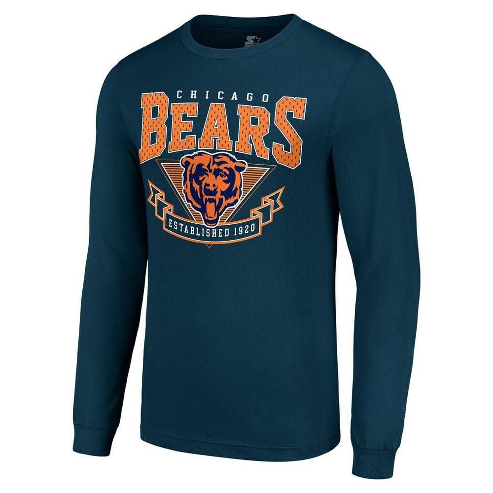 Chicago Bears Starter '80s Inspired Team Logo Long Sleeve T-Shirt Navy - NFL