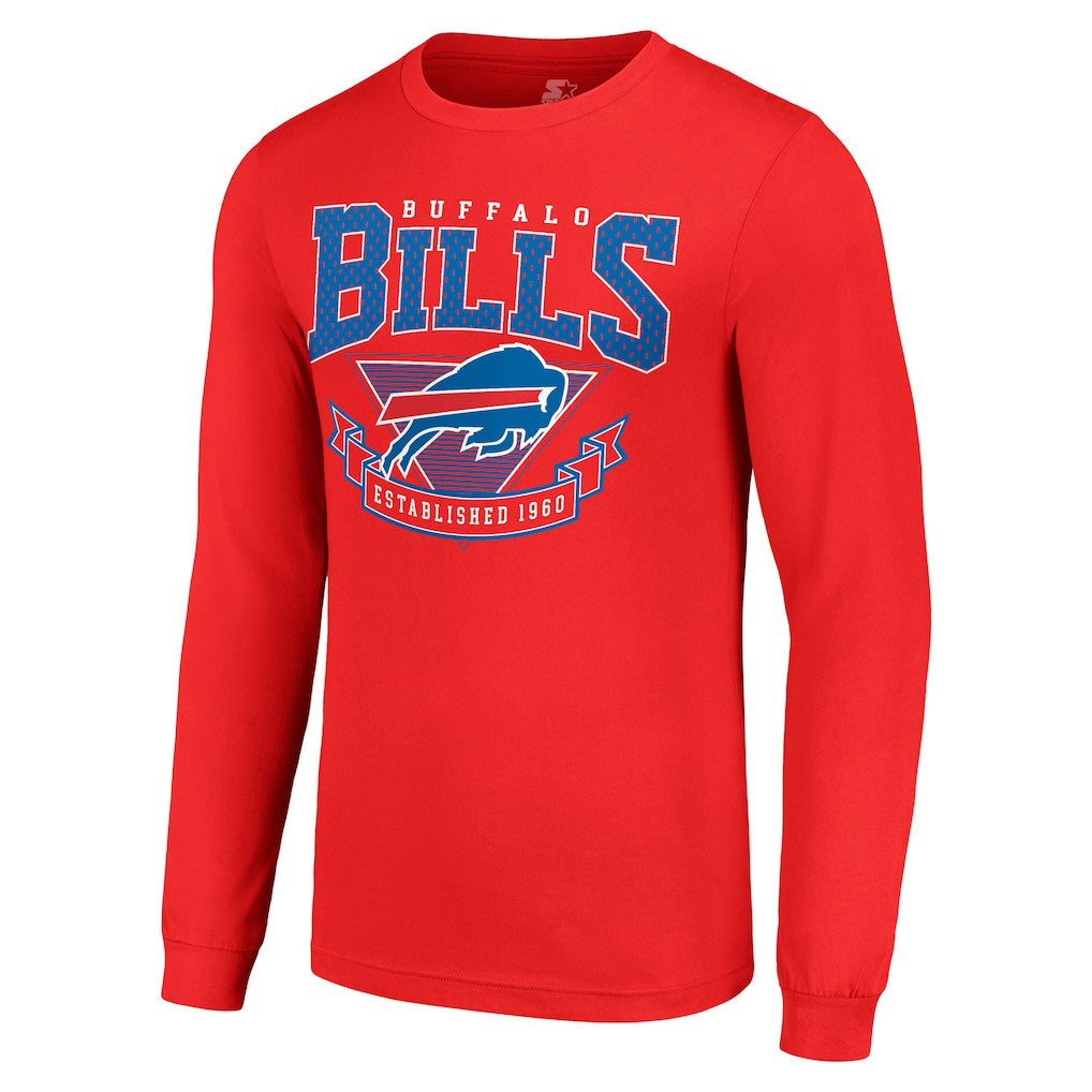 Buffalo Bills Starter '80s Inspired Team Logo Long Sleeve T-Shirt Red - NFL
