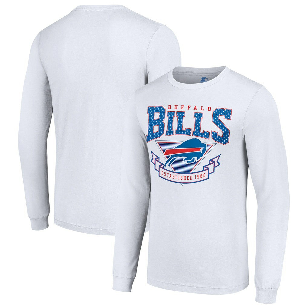 Buffalo Bills Starter '80s Inspired Team Logo Long Sleeve T-Shirt White - NFL