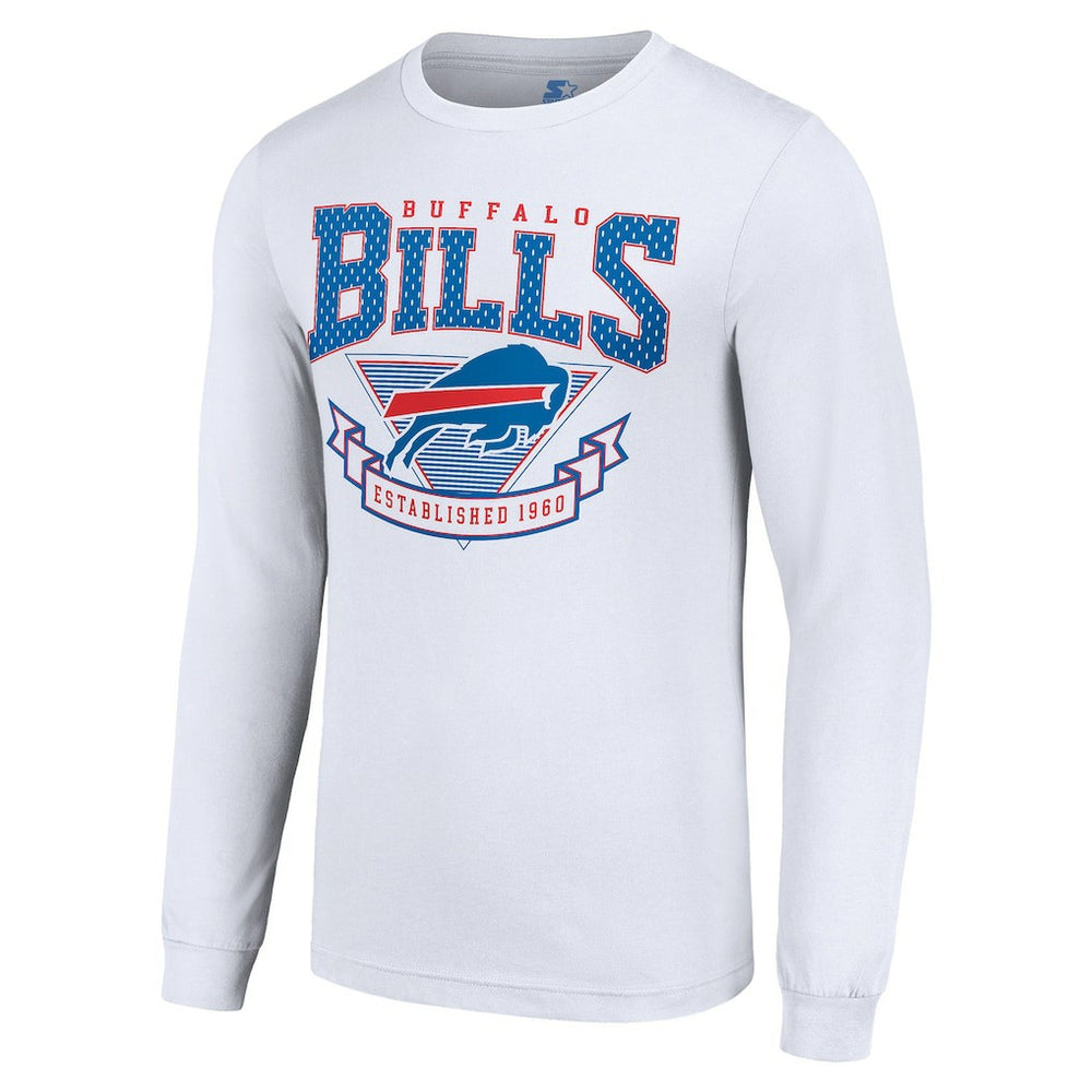Buffalo Bills Starter '80s Inspired Team Logo Long Sleeve T-Shirt White - NFL