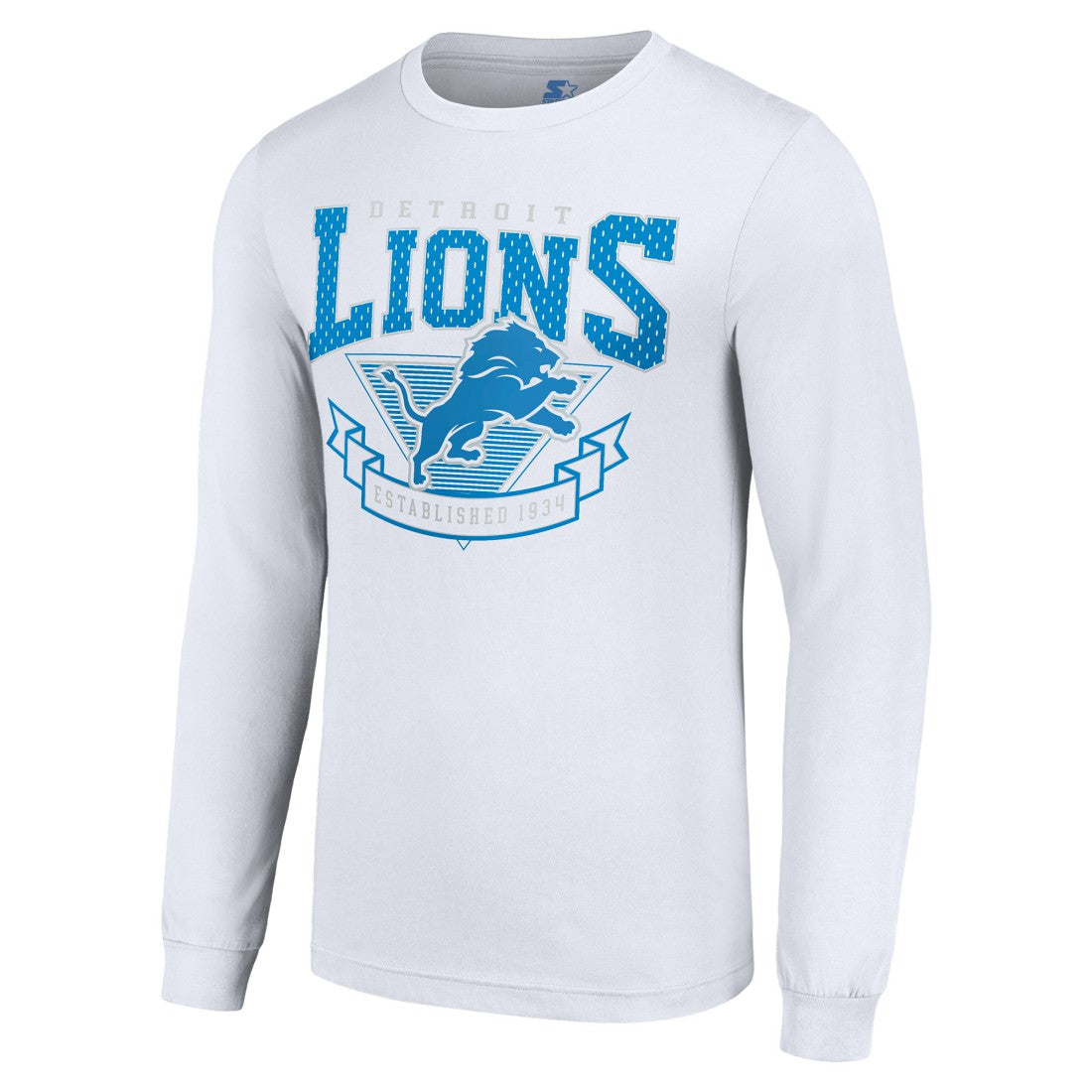 Detroit Lions Starter '80s Inspired Team Logo Long Sleeve T-Shirt White - NFL